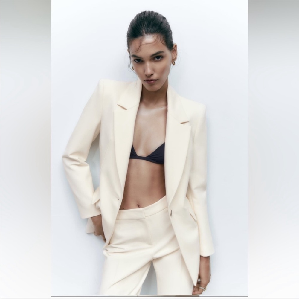 ZARA 2 PIECES SET BUTTONED TAILORED BLAZER AND PANTS WITH SIDE VENTS